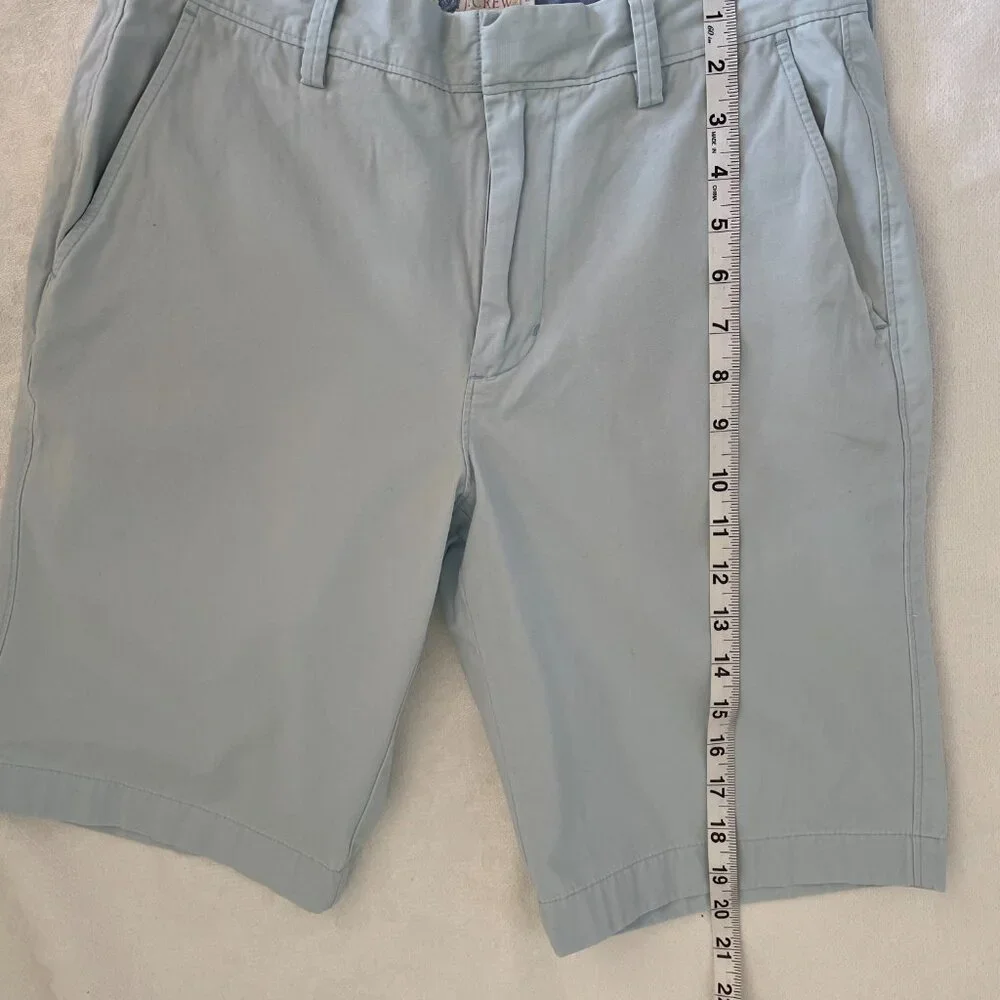 J Crew Men’s Size 29 Chino Shorts Light Blue Cotton Flat Front Casual